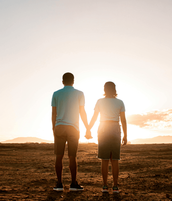 couple holding hands